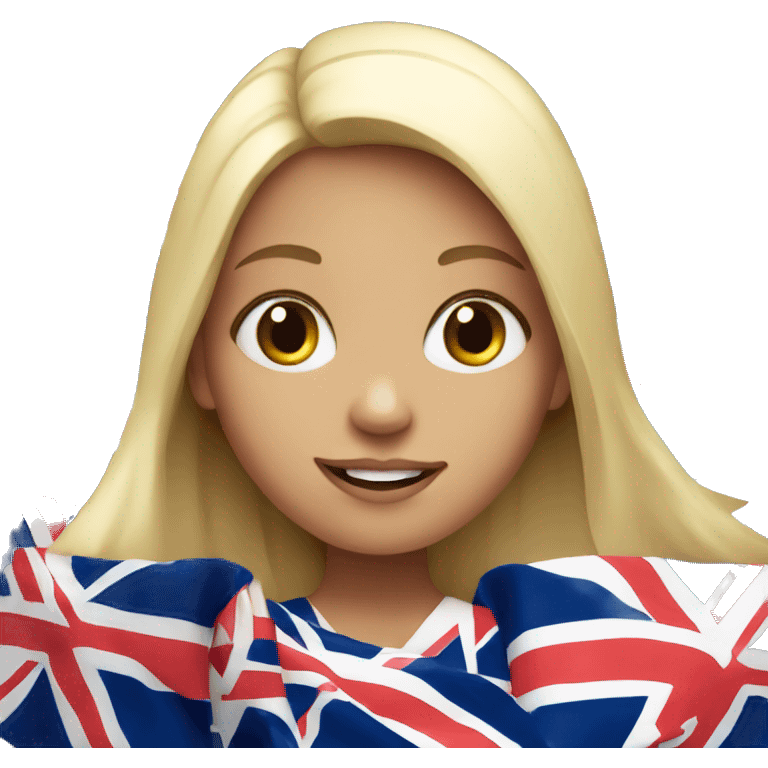 Girl with uk flag emoji