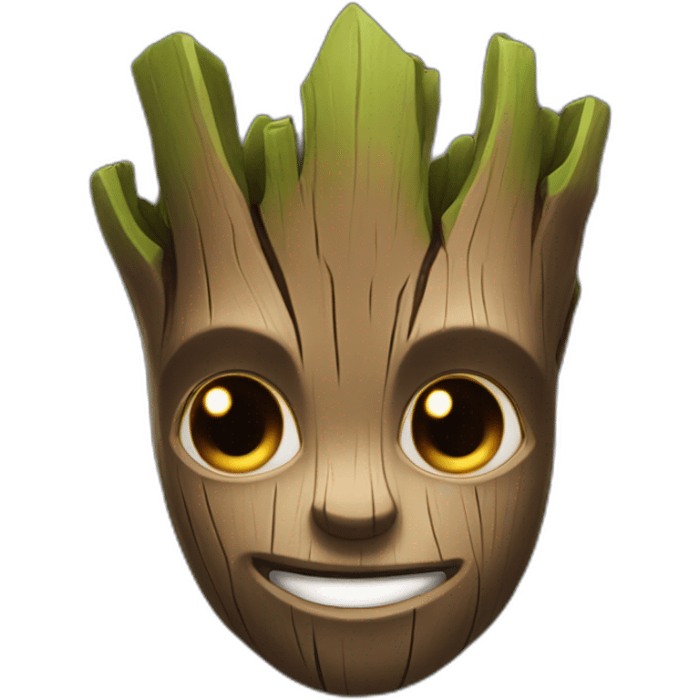 groot with star in the eyes emoji