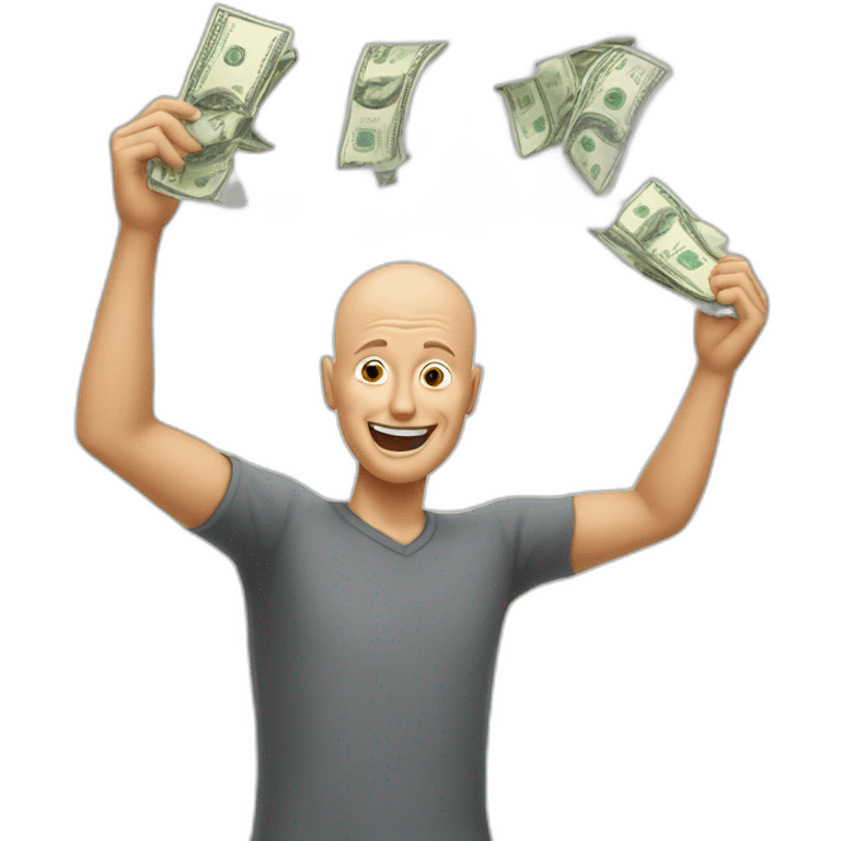 swedish-man-with-no-hair-throwing-dollars-in-the-air-like-he-just-don't-care emoji