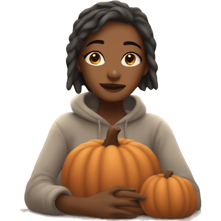 Cozy fall morning girl emoji