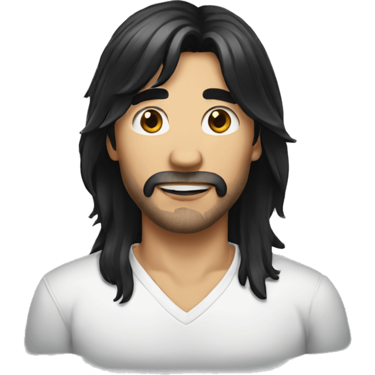 Male long black Hair emoji