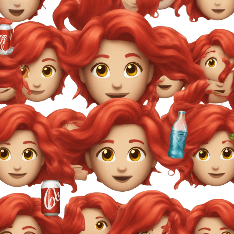 Red hair Mermaid Coke emoji