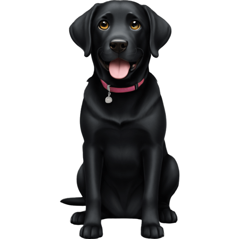 black labrador says "hi" emoji