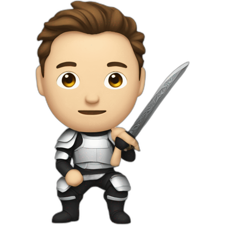 Elon Musk with a katana emoji