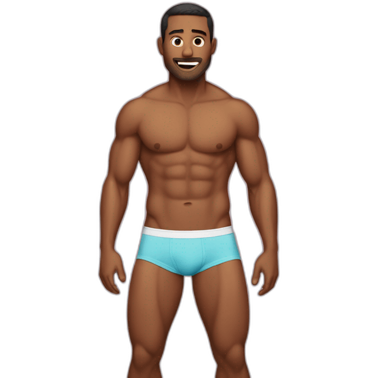 man with abs with underwear emoji