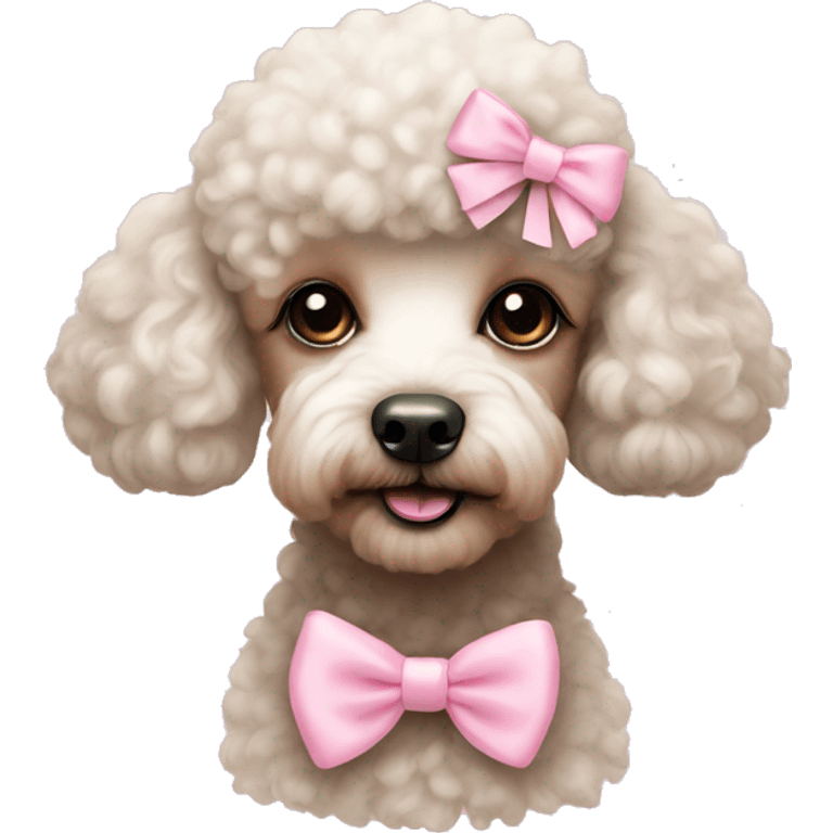 Poodle with baby pink bow emoji