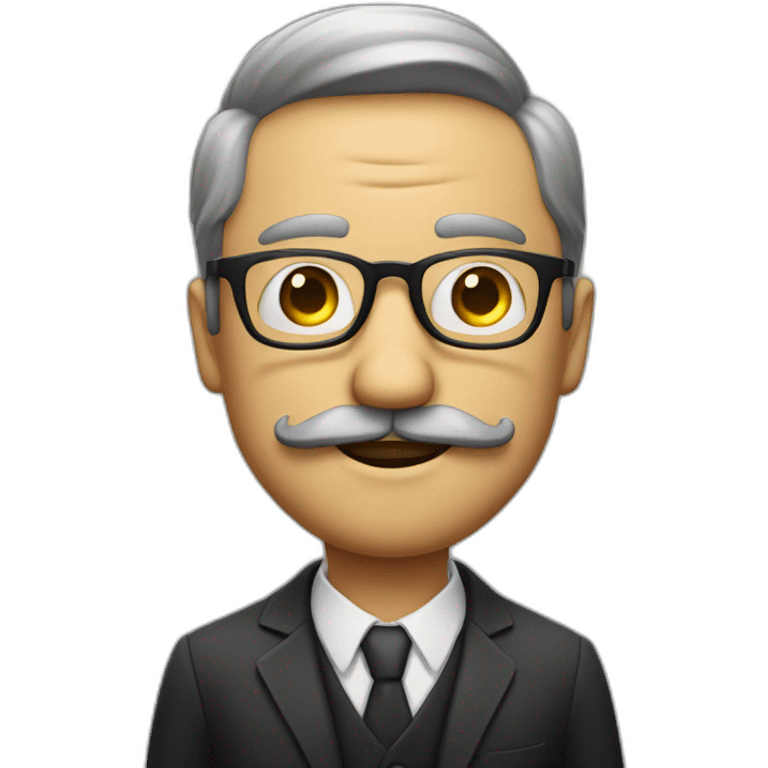 glasses and mustache man, with a judging look emoji