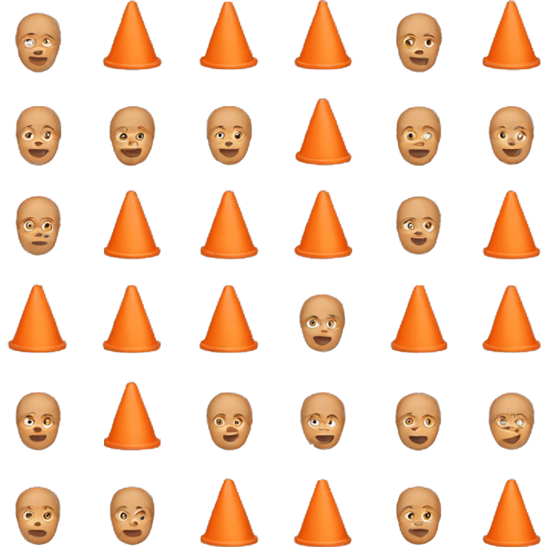 A human with a Head orange Cone emoji