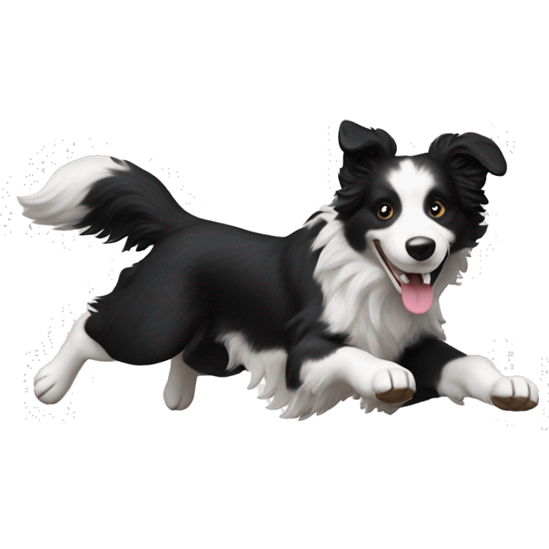 Border collie jumping over anvil emoji