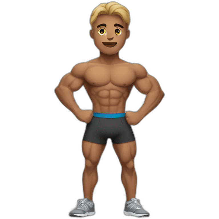 Extremely muscular teenager working out emoji