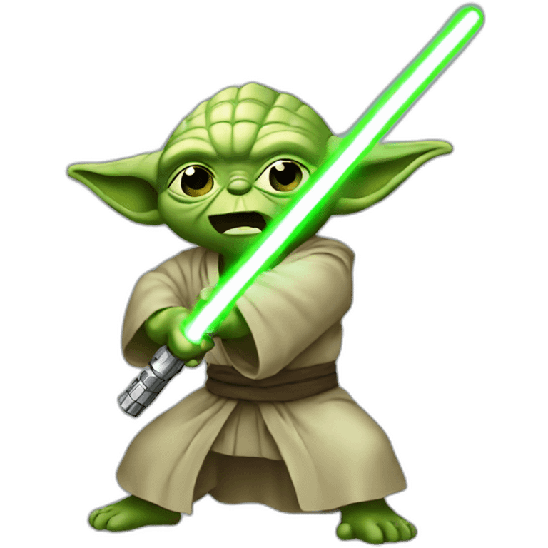 Yoda light saber fighting emoji