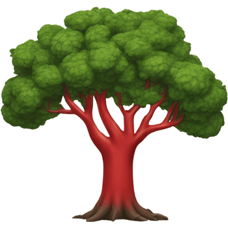 Tree attacking red tree emoji