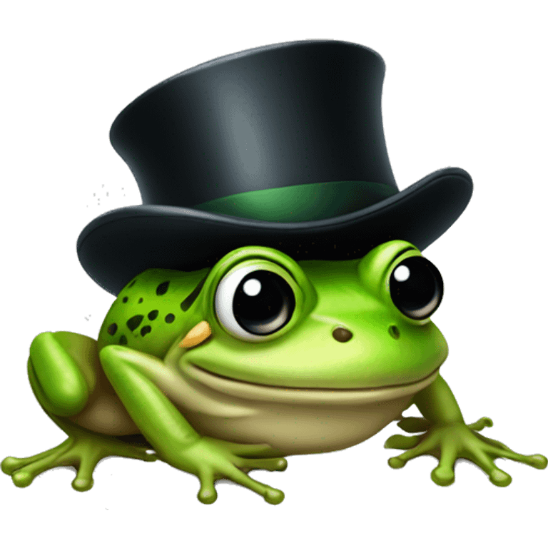 frog with a top hat and monocle emoji