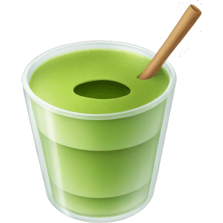 A transparent cup with matcha inside emoji