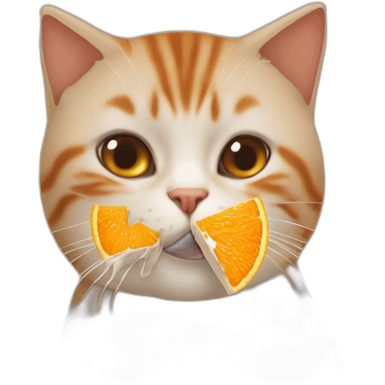 Chat et jus d'orange emoji