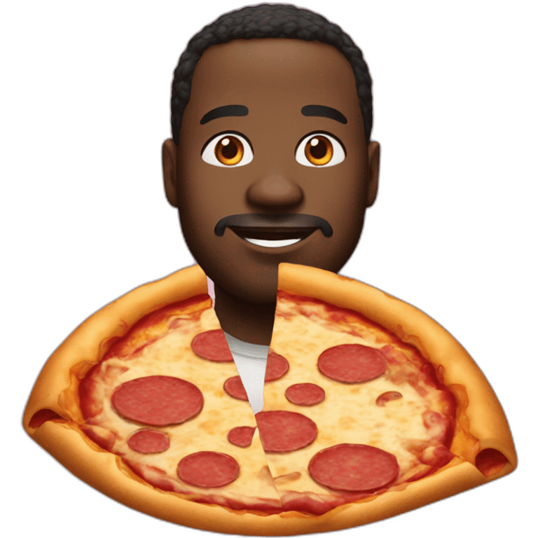 a big black man with a pizza emoji