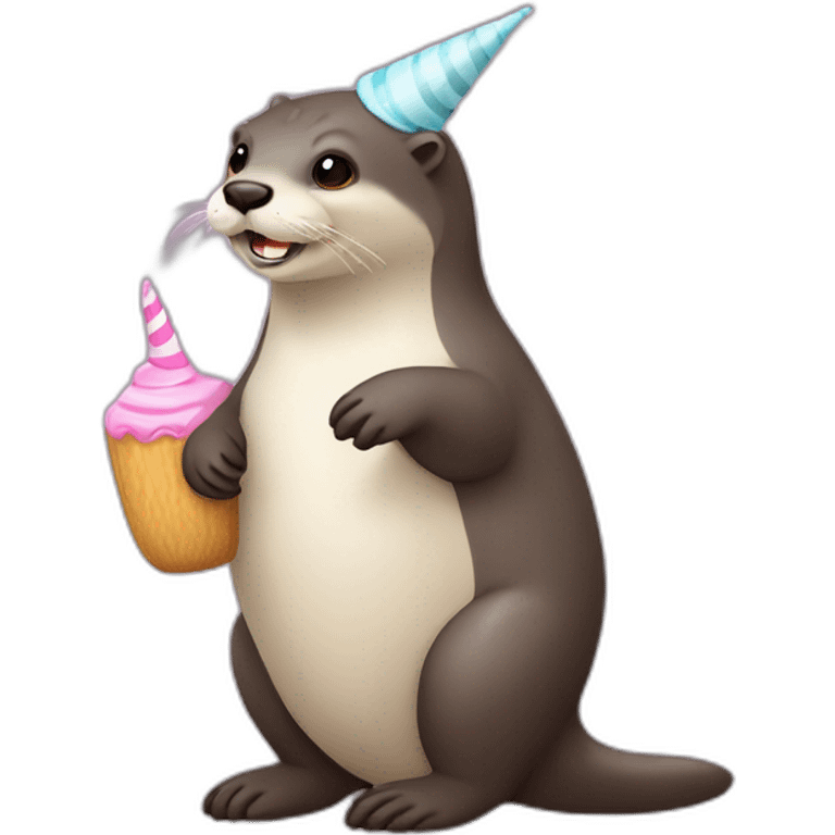 Loutre avec une  corne de licorne emoji