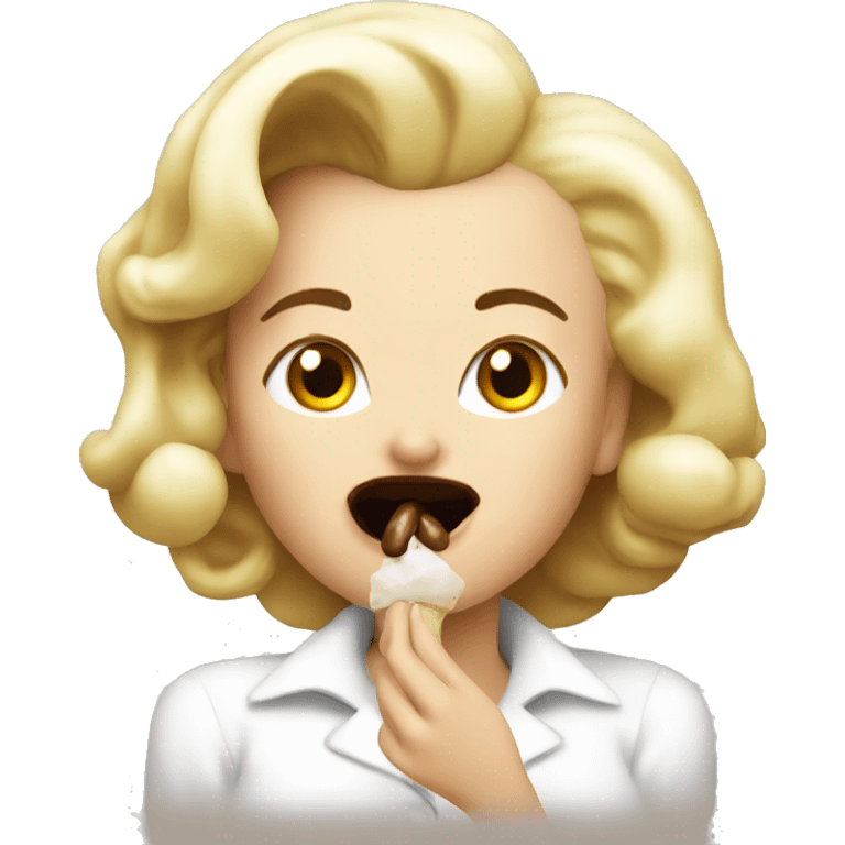 Marilyn Monroe eating beans emoji