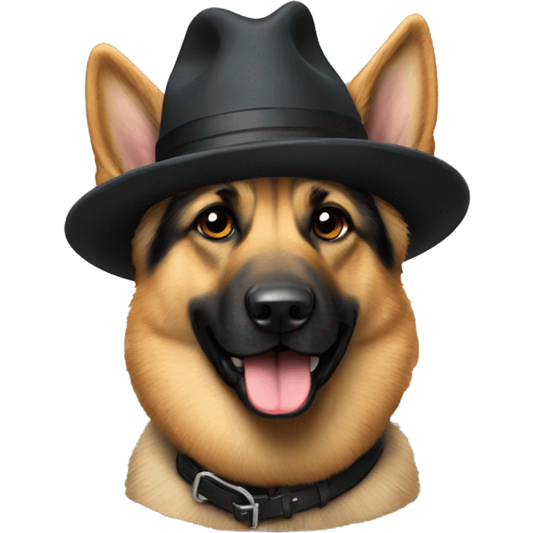 German shepered with hat emoji