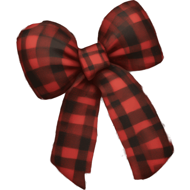 Red and black plaid bow emoji