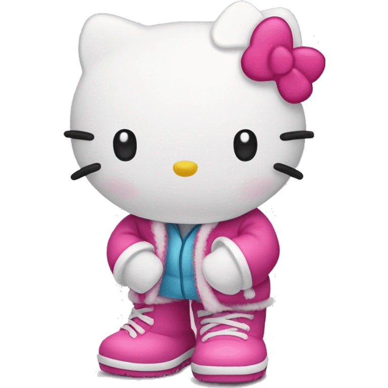 Hello kitty wearing uggs emoji