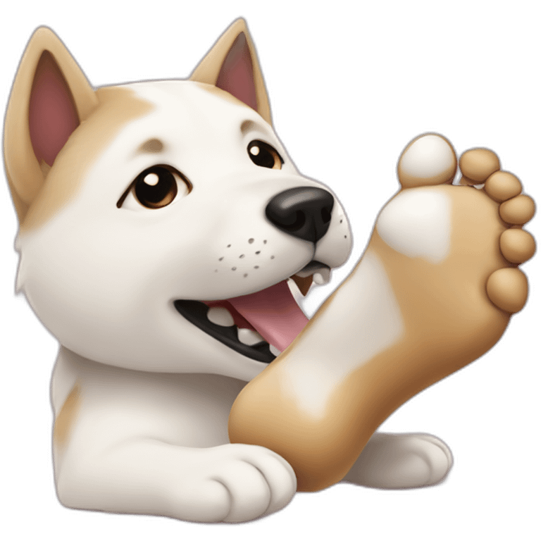 shuba inu licking human foot emoji