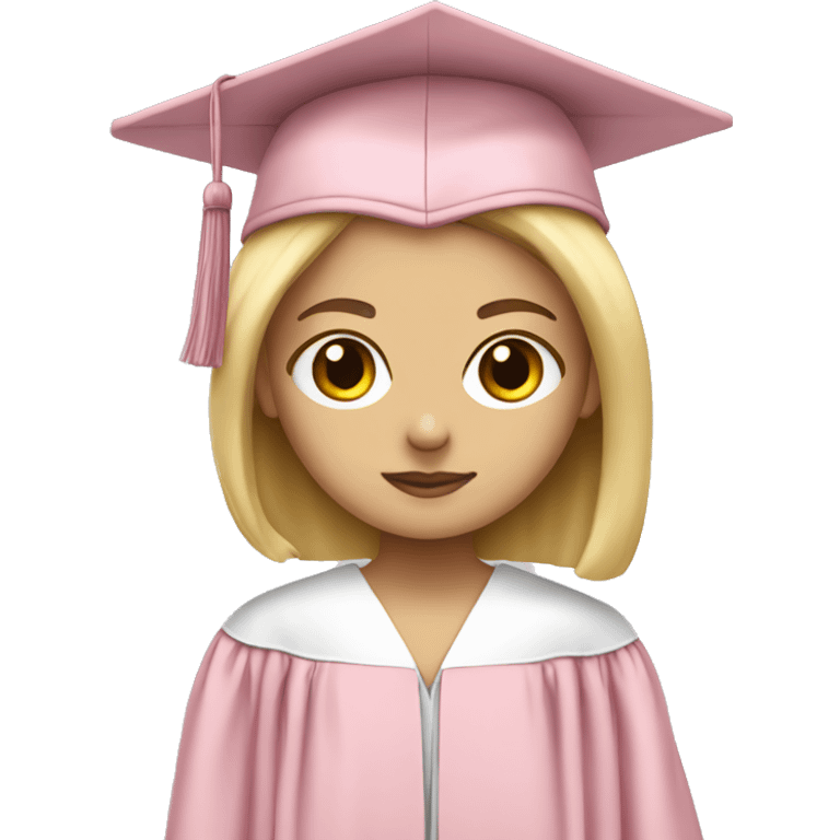 White Girl wearing baby pink graduation gown emoji