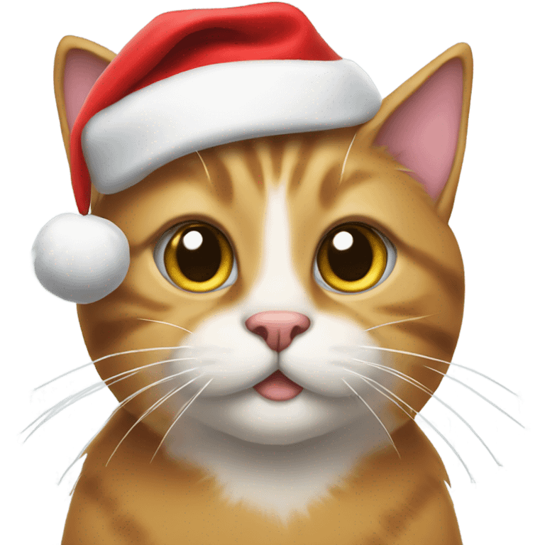 Cat with a Santa hat on emoji