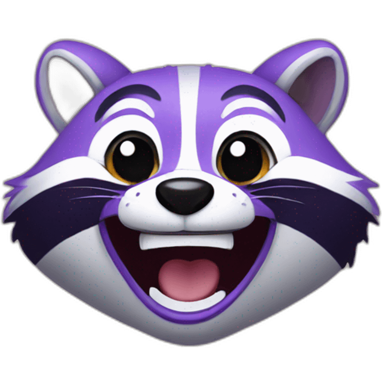 violet raccoon is laughing emoji