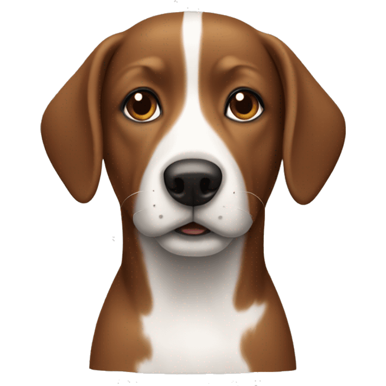 Brown and white dog emoji