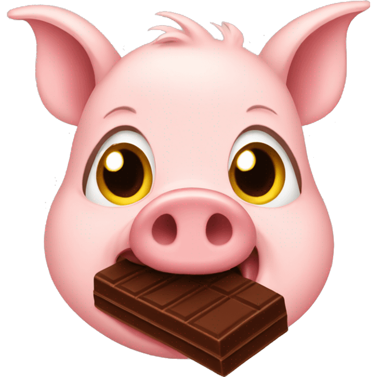 pig eating chocolate emoji