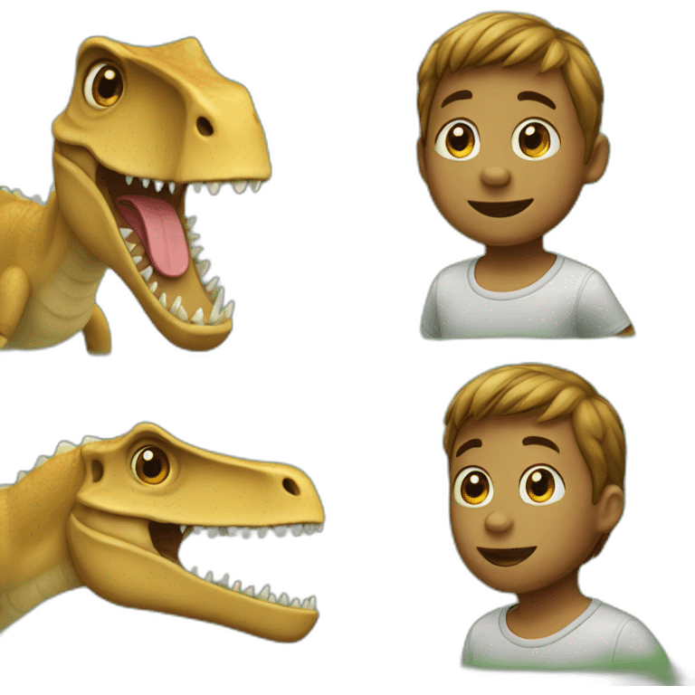 Kid on a dinosaur emoji