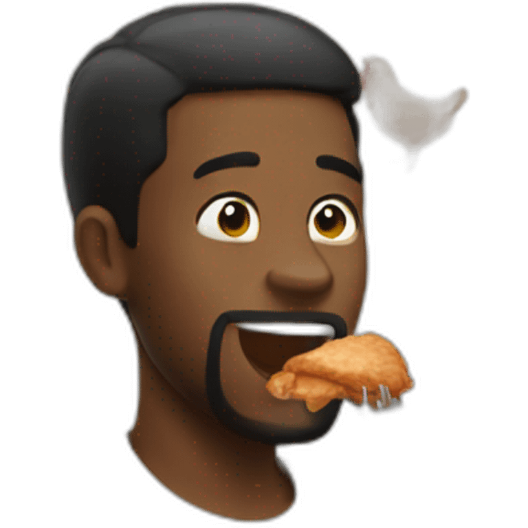 black men eat chicken emoji