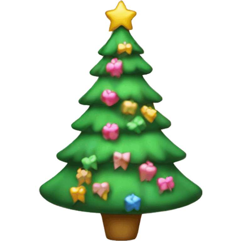 Pink bows christmas tree emoji