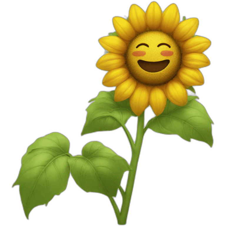 Smiling sunflower emoji