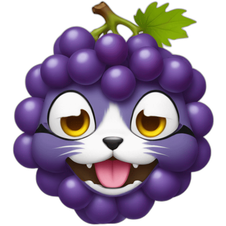 grape with cat head emoji