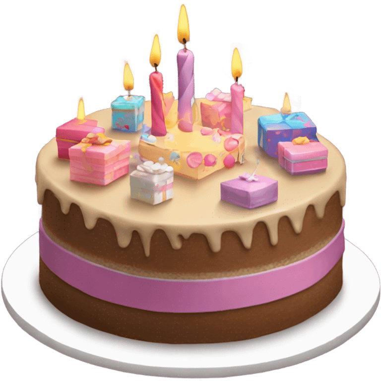 happy birthday presents cake emoji