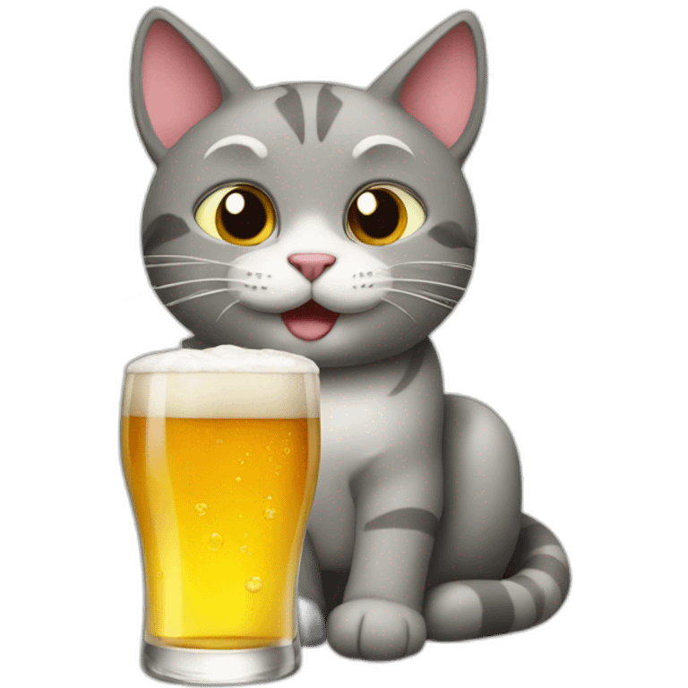 Cat drink à beer emoji