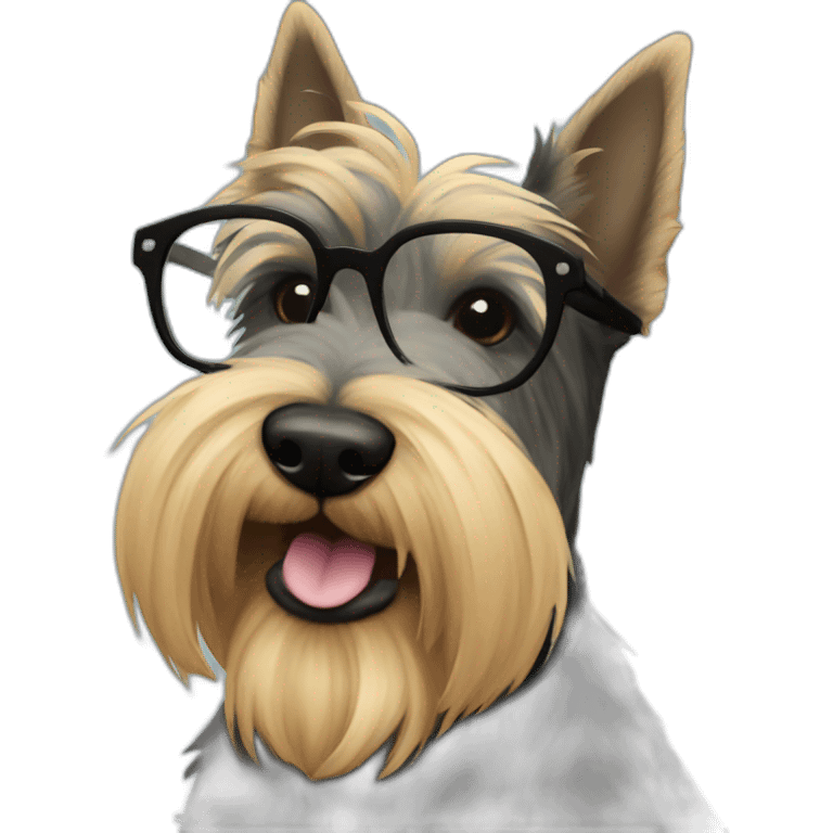 black Scottish terrier with glasses black emoji