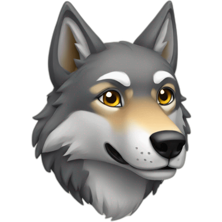 Anthromorphic wolf emoji