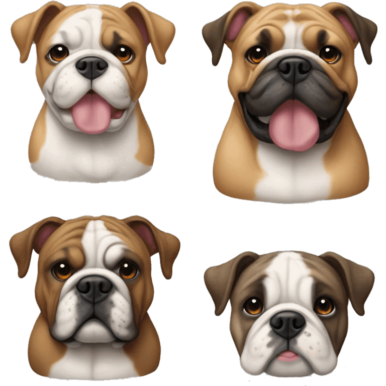 A fawn and brindle english bulldog  emoji