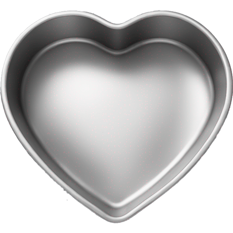 Realistic flat silver heart shaped cake pan emoji