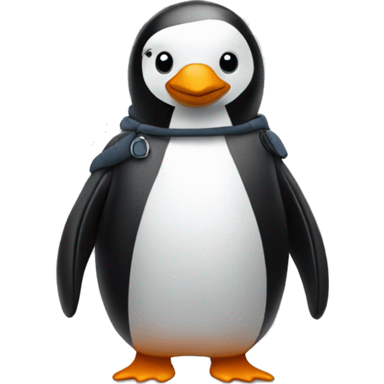 Penguin wearing a puffer jacket emoji