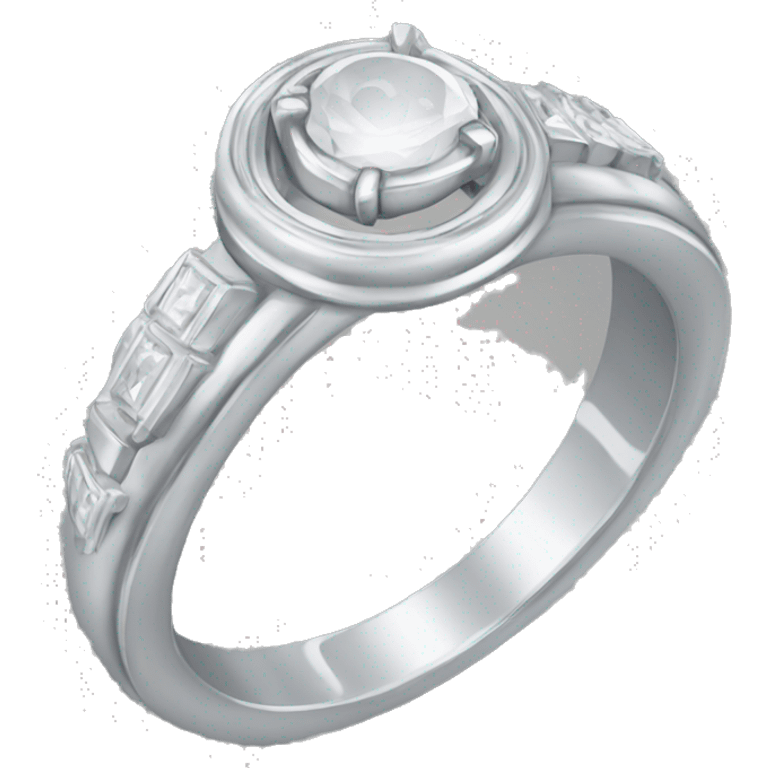 Silver halo wedding ring emoji