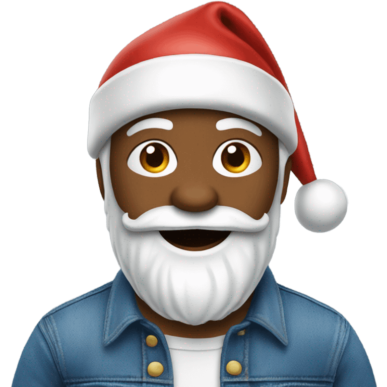 Santa Claus with blue jeans emoji