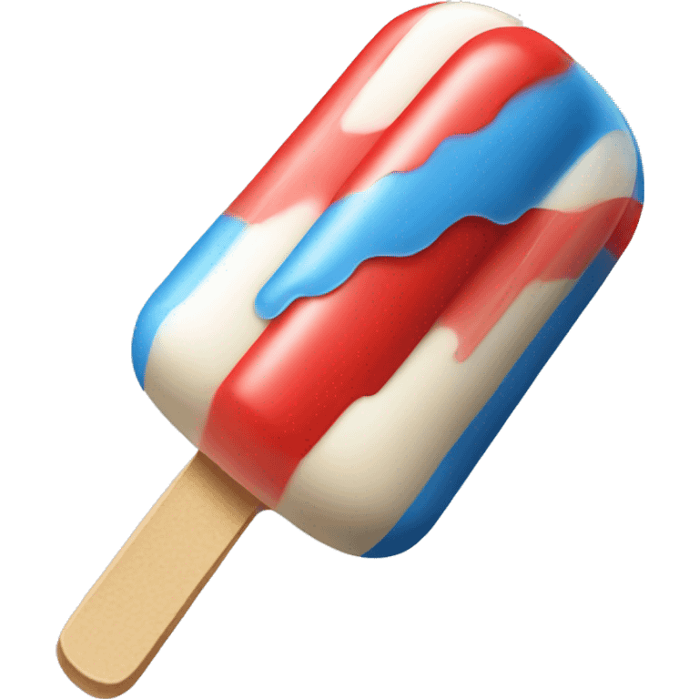 red white blue 3 striped ice pop emoji