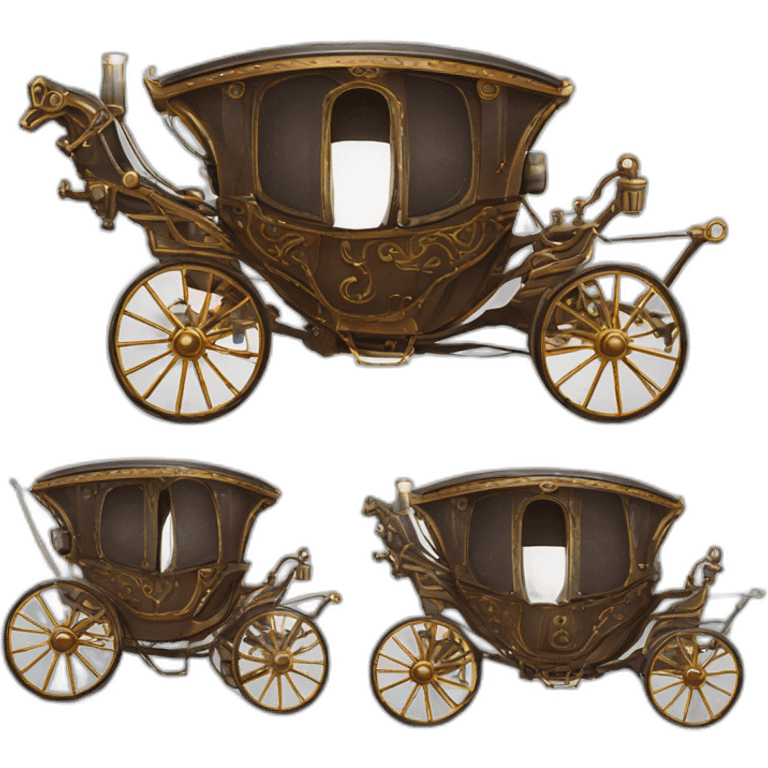 carriage electric steampunk without horse simple cartoon clear background emoji