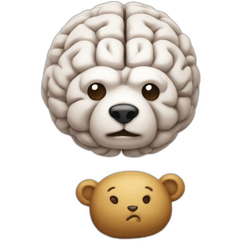 emoji brain holds bear emoji