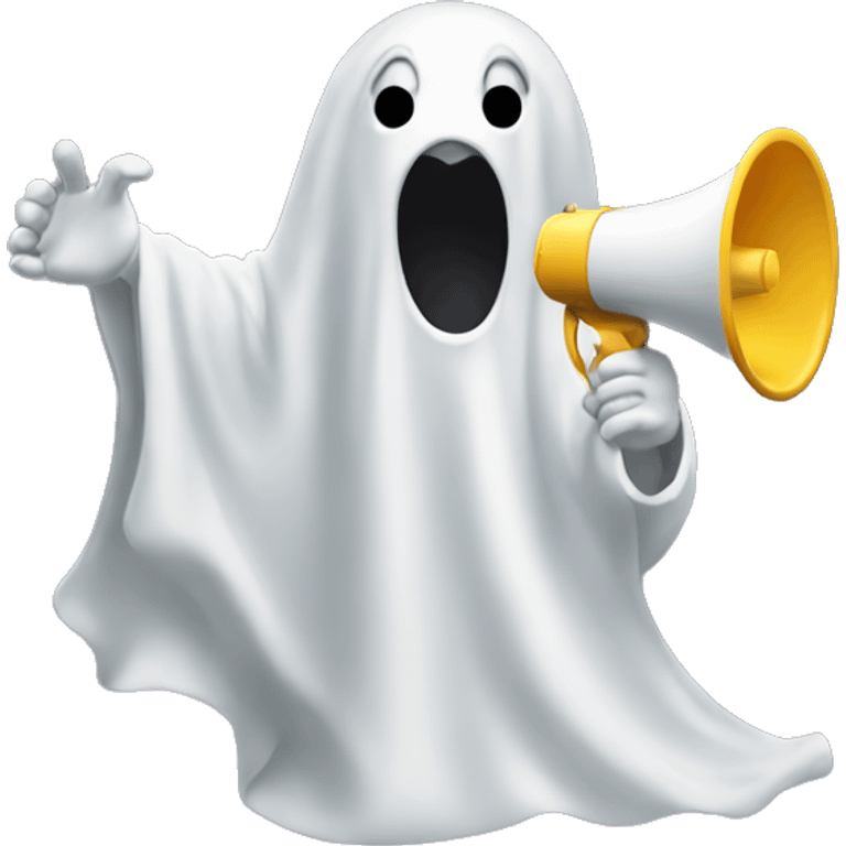 ghost with megaphone emoji