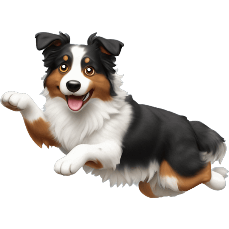 Australian shepherd jumping anvil emoji